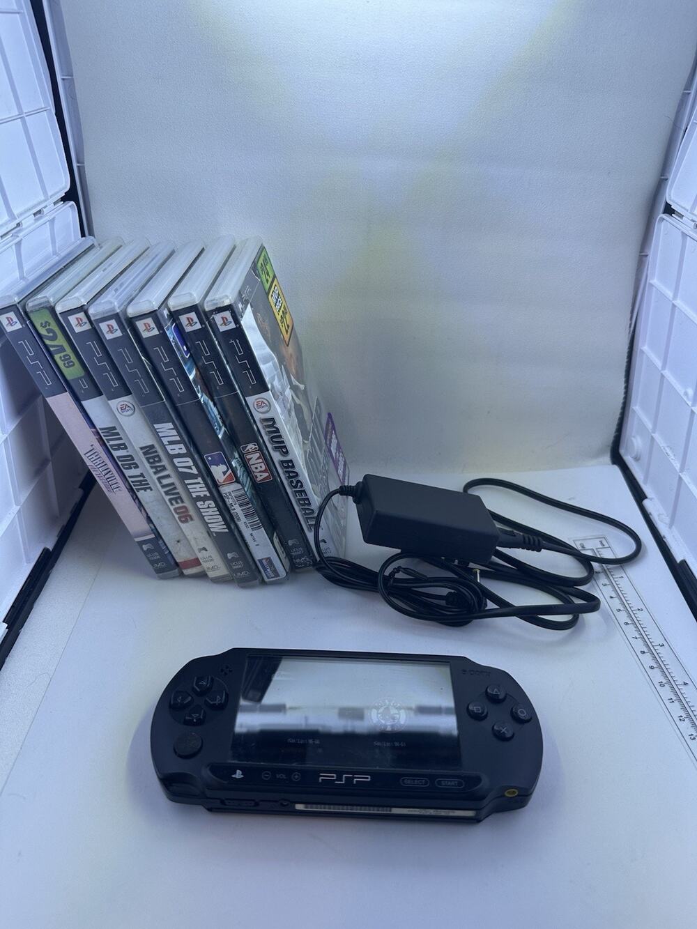 Sony PSP Street E1003 Console Tested Working w/ Charger & 7 Games Rare Gaming